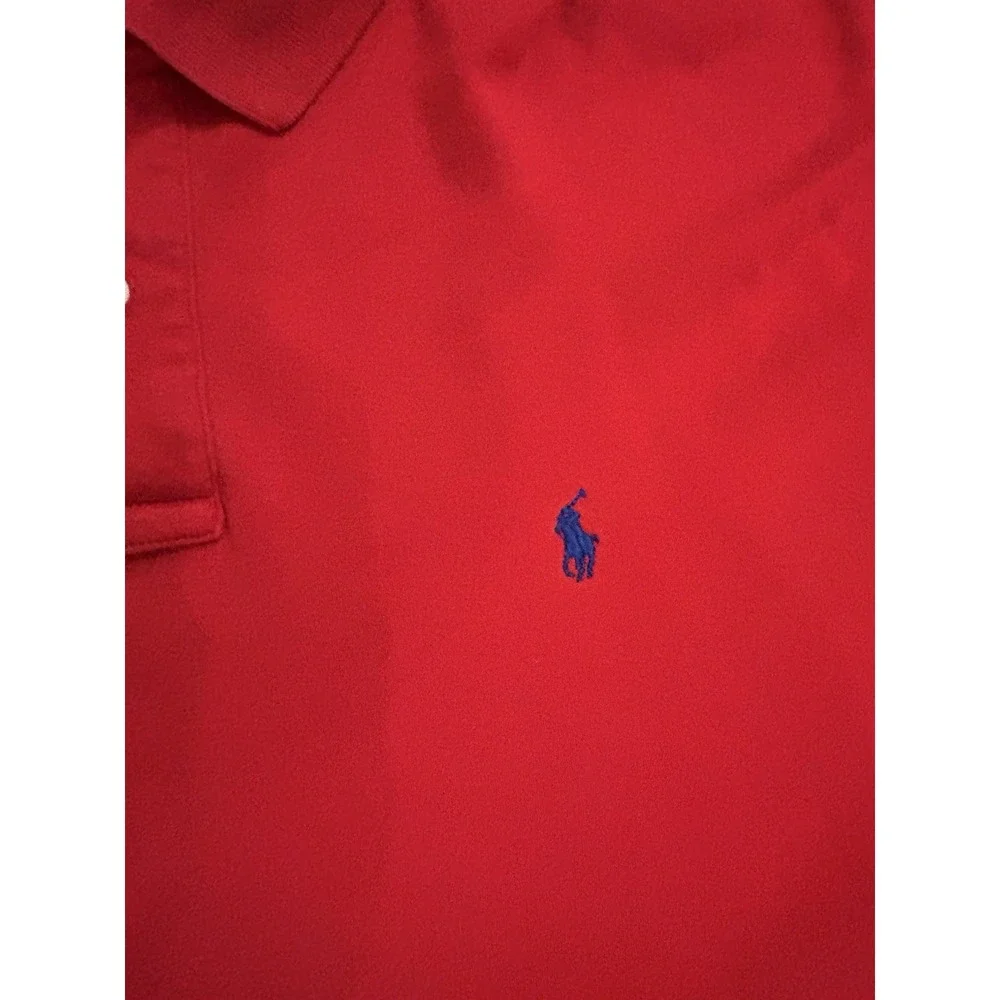Polo Ralph Lauren Mens Red Long Sleeve Pullover Collared‎ Shirt Cotton Size XXL